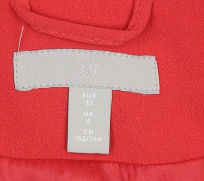 Womens UK Size 4 H&M Regular Red Blazer