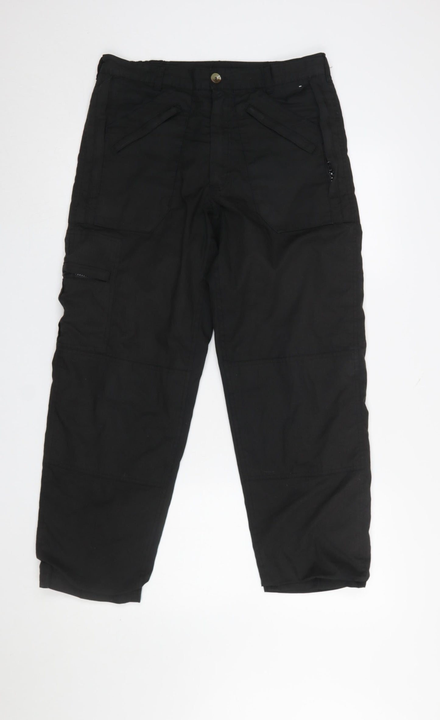 Mens UK Size 30 Regatta Professional Regular Fit Cargo Black Trousers