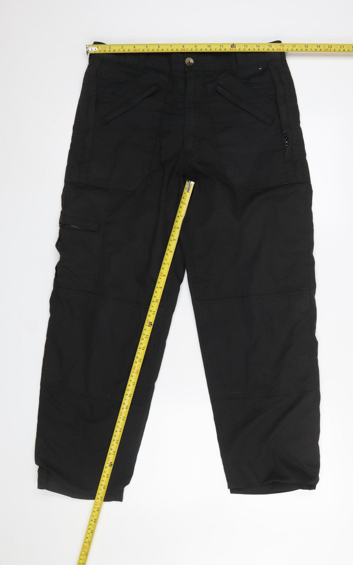 Mens UK Size 30 Regatta Professional Regular Fit Cargo Black Trousers