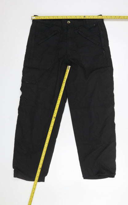 Mens UK Size 30 Regatta Professional Regular Fit Cargo Black Trousers