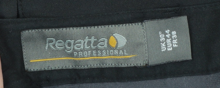 Mens UK Size 30 Regatta Professional Regular Fit Cargo Black Trousers