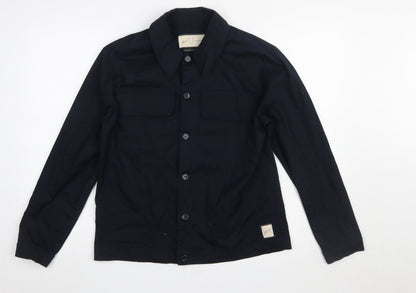 Prévu Men’s Navy Button-Up Shirt Medium Cotton Stretch