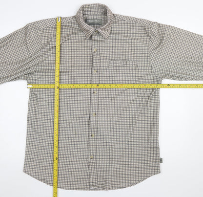 Regatta Men's Beige Check Long Sleeve Button-Up Shirt Size L
