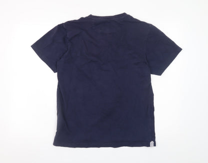 Penfield Men's Blue Cotton Crew Neck Colourblock Pocket T-Shirt M