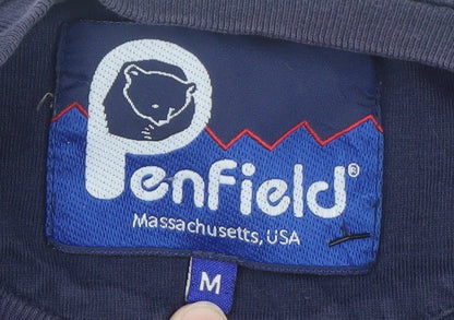 Penfield Men's Blue Cotton Crew Neck Colourblock Pocket T-Shirt M