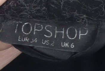 Topshop Women’s Multicoloured Wool Blend Plaid Mid-Length Coat UK 6