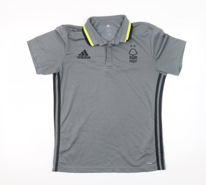 Adidas Men’s Grey Climalite Polo Shirt M Football Training Top