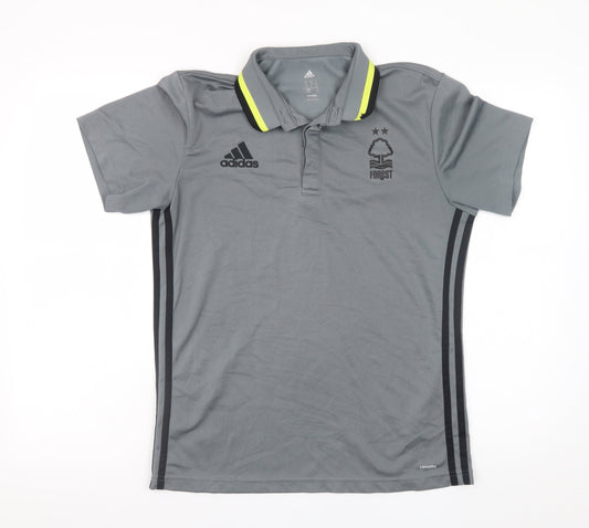 Adidas Men’s Grey Climalite Polo Shirt M Football Training Top