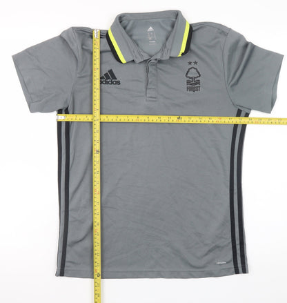 Adidas Men’s Grey Climalite Polo Shirt M Football Training Top