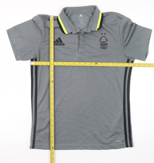 Adidas Men’s Grey Climalite Polo Shirt M Football Training Top
