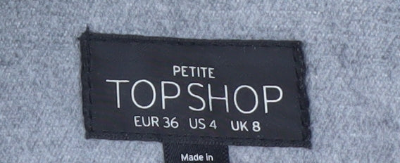 Womens UK Size 8 Topshop Grey Overcoat