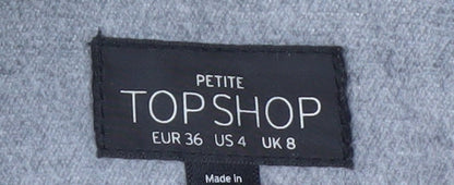 Womens UK Size 8 Topshop Grey Overcoat