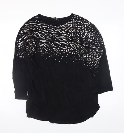 Womens UK Size 14 JD Williams Black Tunic Blouse