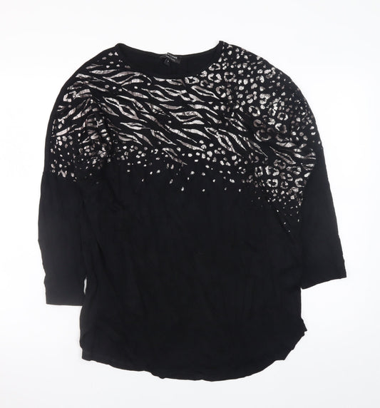 Womens UK Size 14 JD Williams Black Tunic Blouse