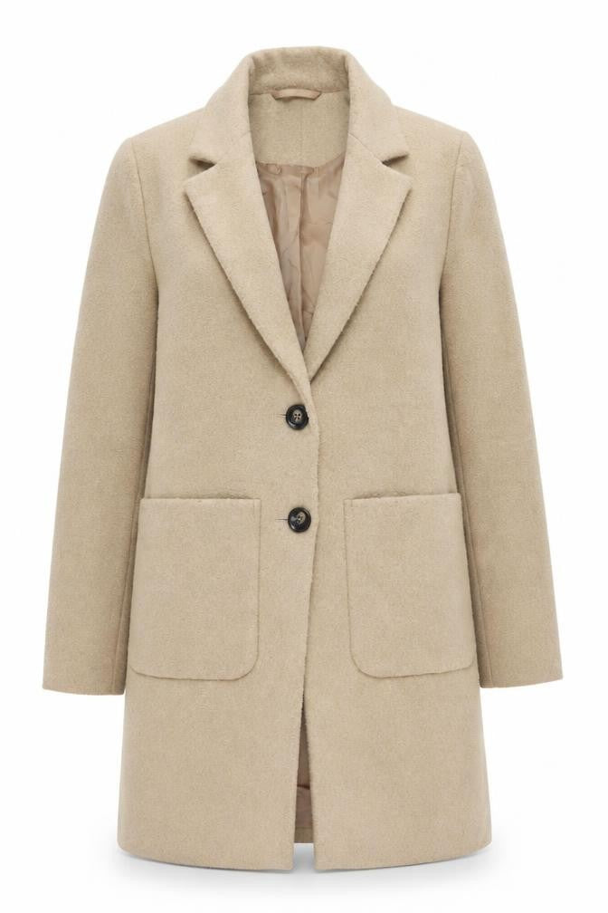 Womens UK Size 10 New Look Beige Overcoat