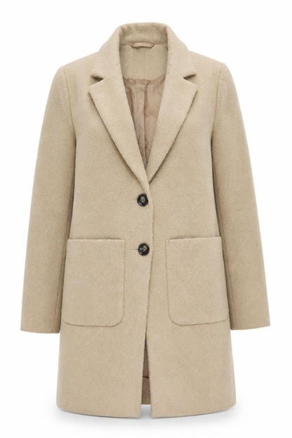 Womens UK Size 10 New Look Beige Overcoat