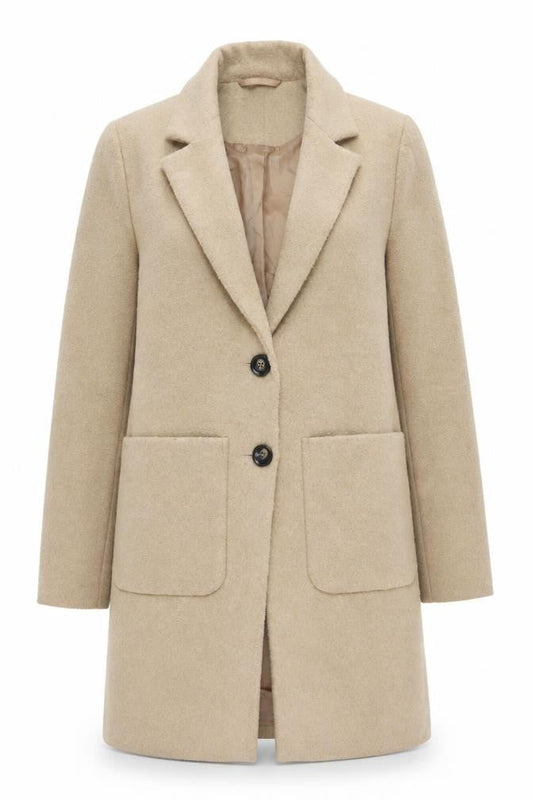 Womens UK Size 10 New Look Beige Overcoat