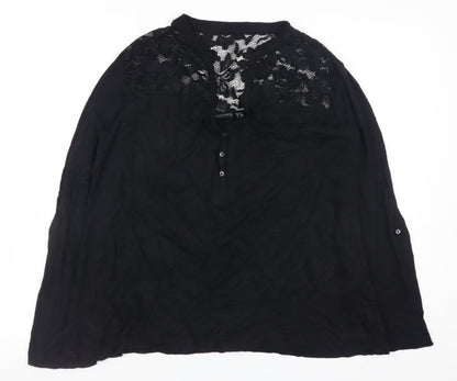 BODY FLIRT Women's Black Lace Tunic Blouse Size L