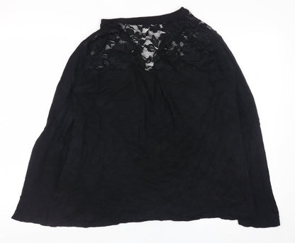 BODY FLIRT Women's Black Lace Tunic Blouse Size L