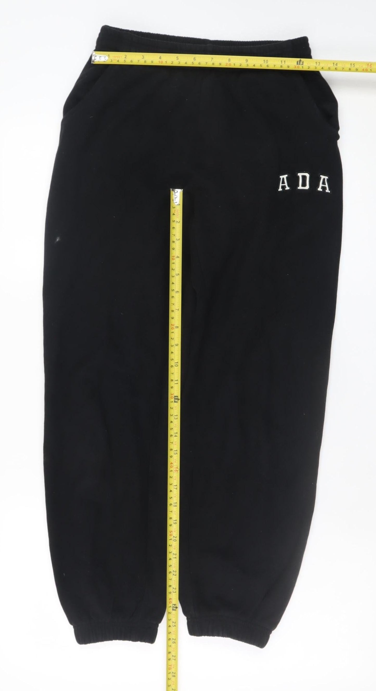 Adanola Men's Black XS Sweatpants Jogger Trousers Fleece Cuffed