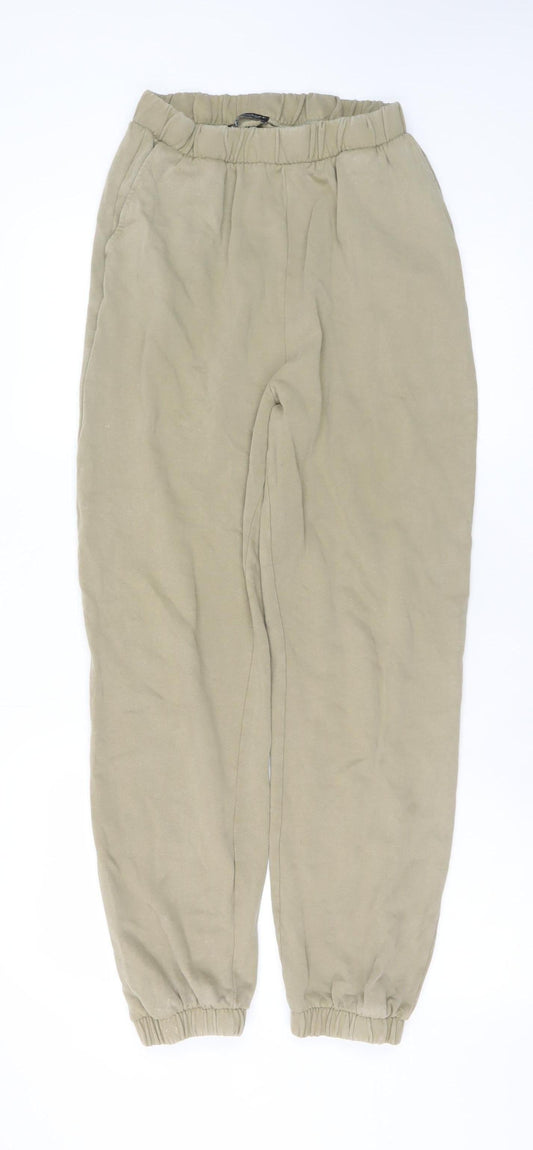 ZARA Women's Beige Cotton Jogger Trousers Size S
