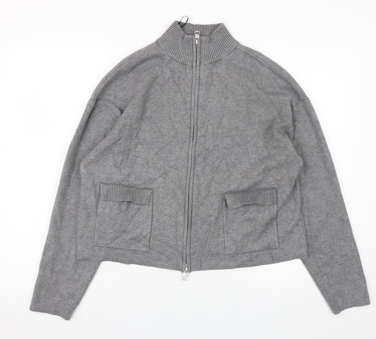 Womens UK Size M Marks and Spencer Grey Full Zip Jumper