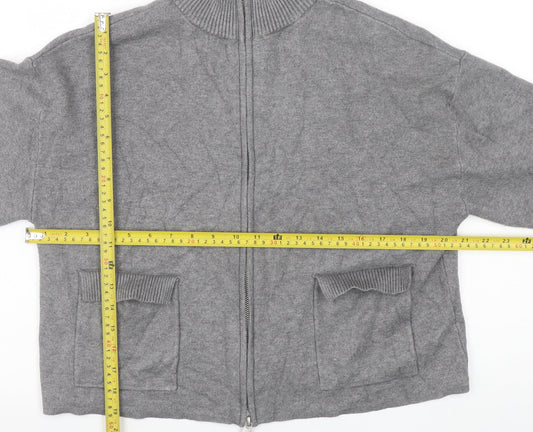 Womens UK Size M Marks and Spencer Grey Full Zip Jumper