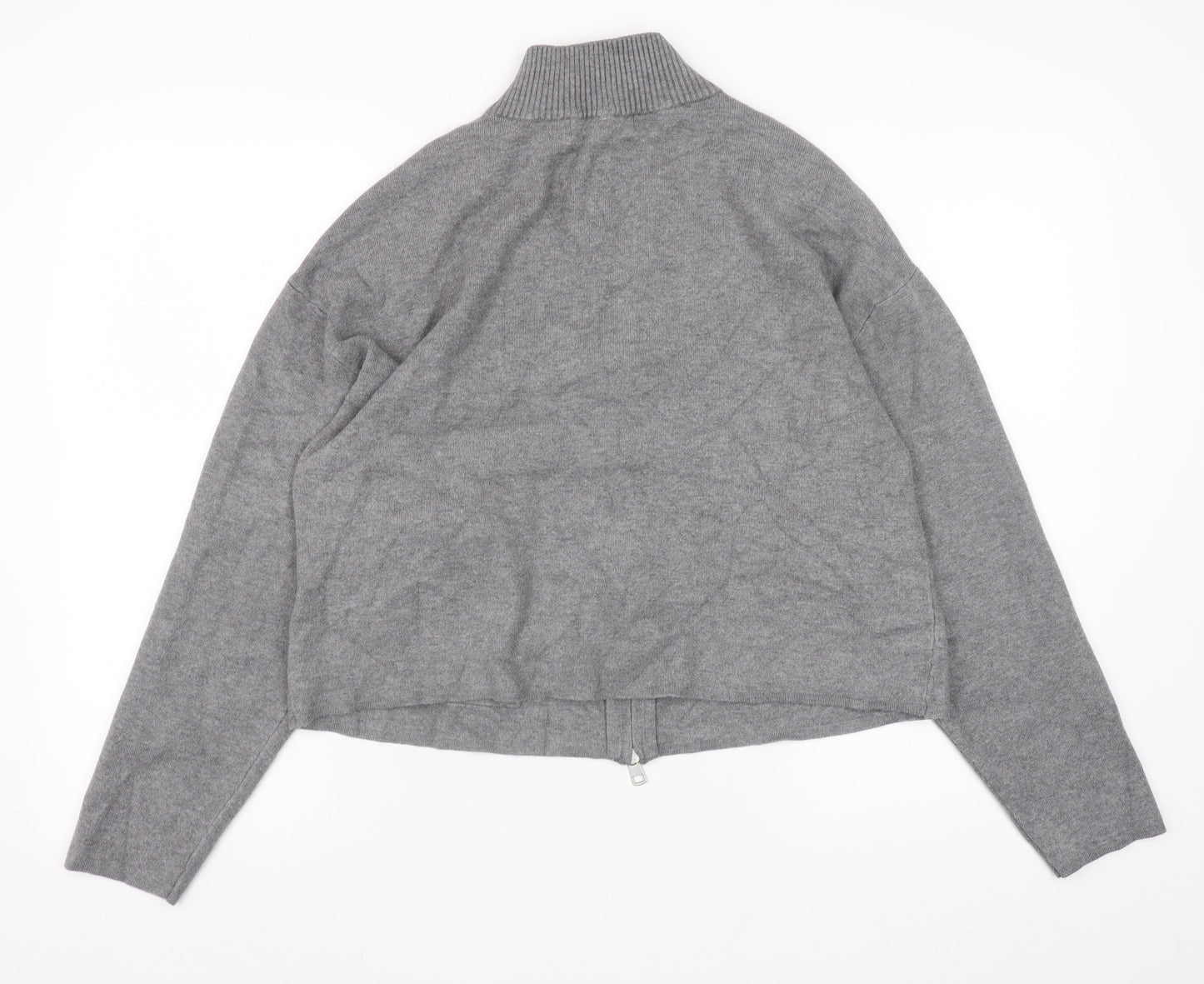 Womens UK Size M Marks and Spencer Grey Full Zip Jumper
