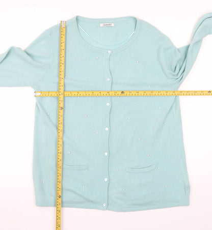 Womens UK Size 14/16 Damart Blue Cardigan Jumper