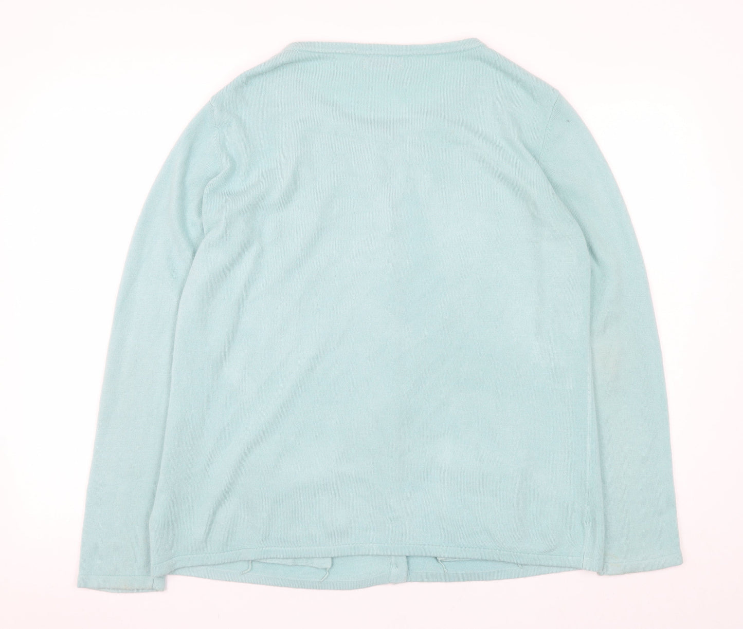 Womens UK Size 14/16 Damart Blue Cardigan Jumper