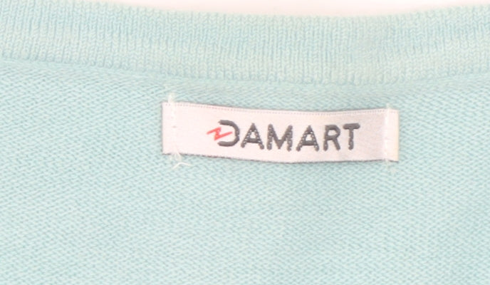 Womens UK Size 14/16 Damart Blue Cardigan Jumper