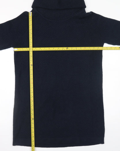 M&Co Women’s Navy Blue Jumper Dress Size 18 Roll Neck Knitwear