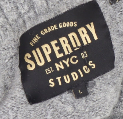 Womens UK Size L Superdry Grey Pullover Jumper
