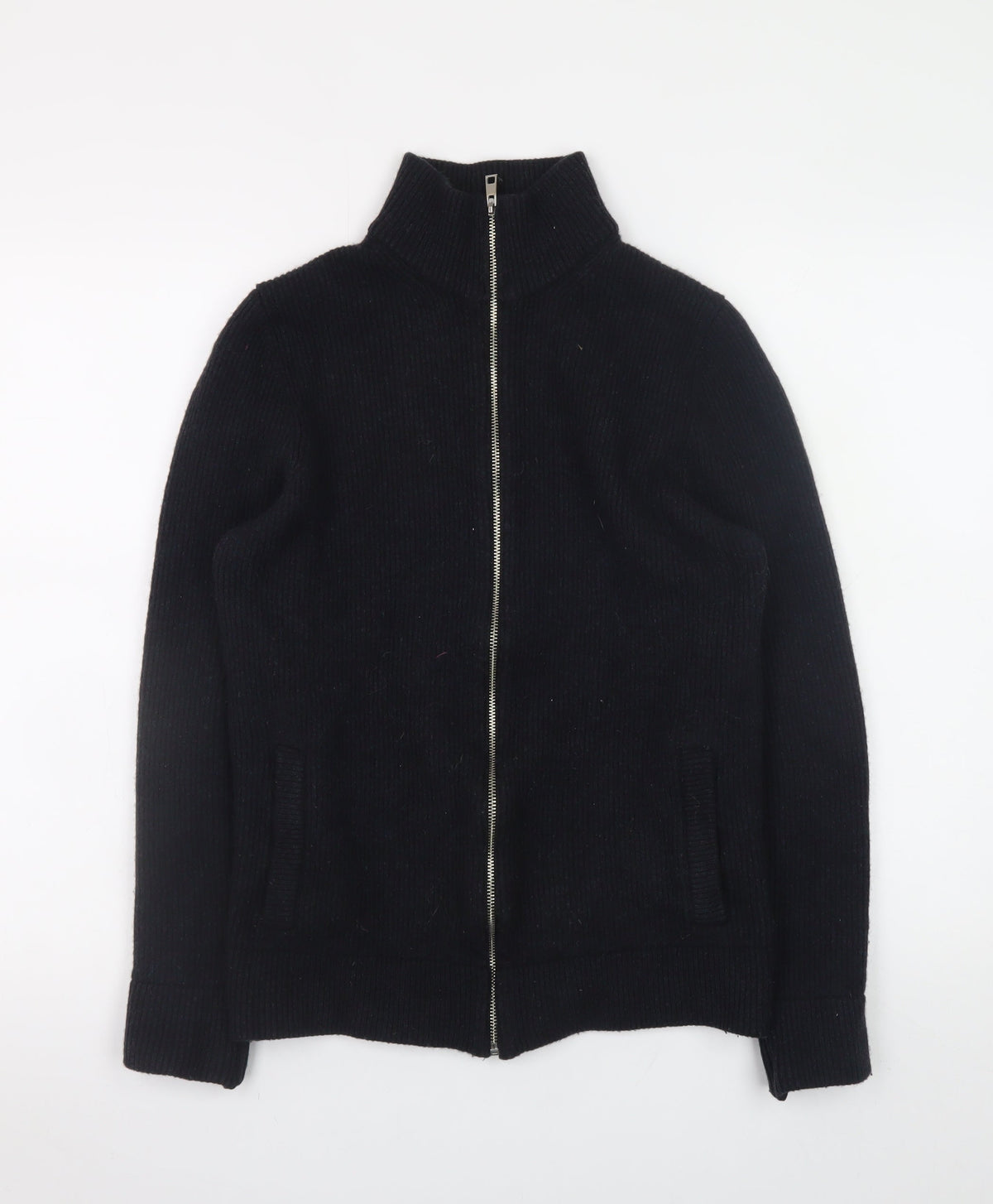 Mens UK Size S Marks and Spencer Black Full Zip Jumper