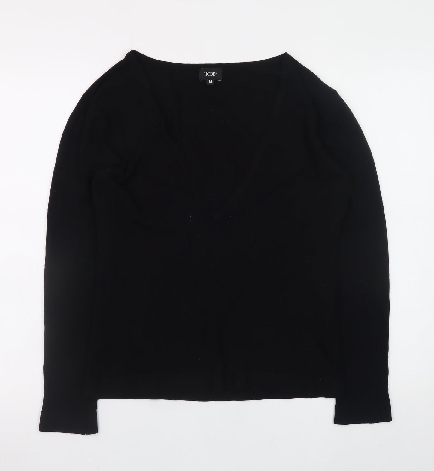 Hobbs Women's Black V-Neck Long Sleeve Jersey Top M