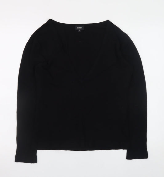 Hobbs Women's Black V-Neck Long Sleeve Jersey Top M