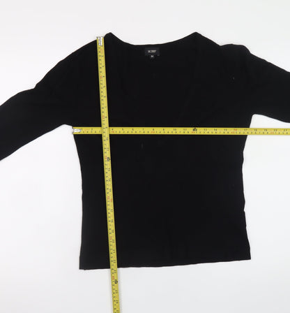 Hobbs Women's Black V-Neck Long Sleeve Jersey Top M