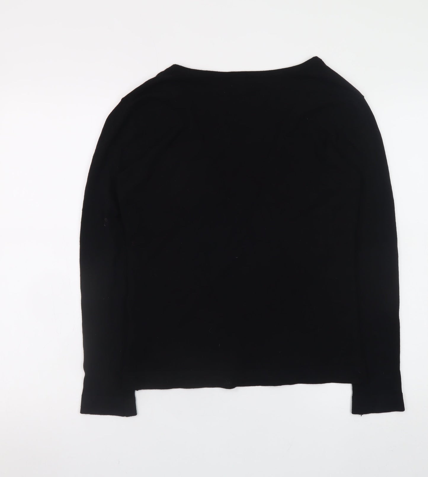 Hobbs Women's Black V-Neck Long Sleeve Jersey Top M