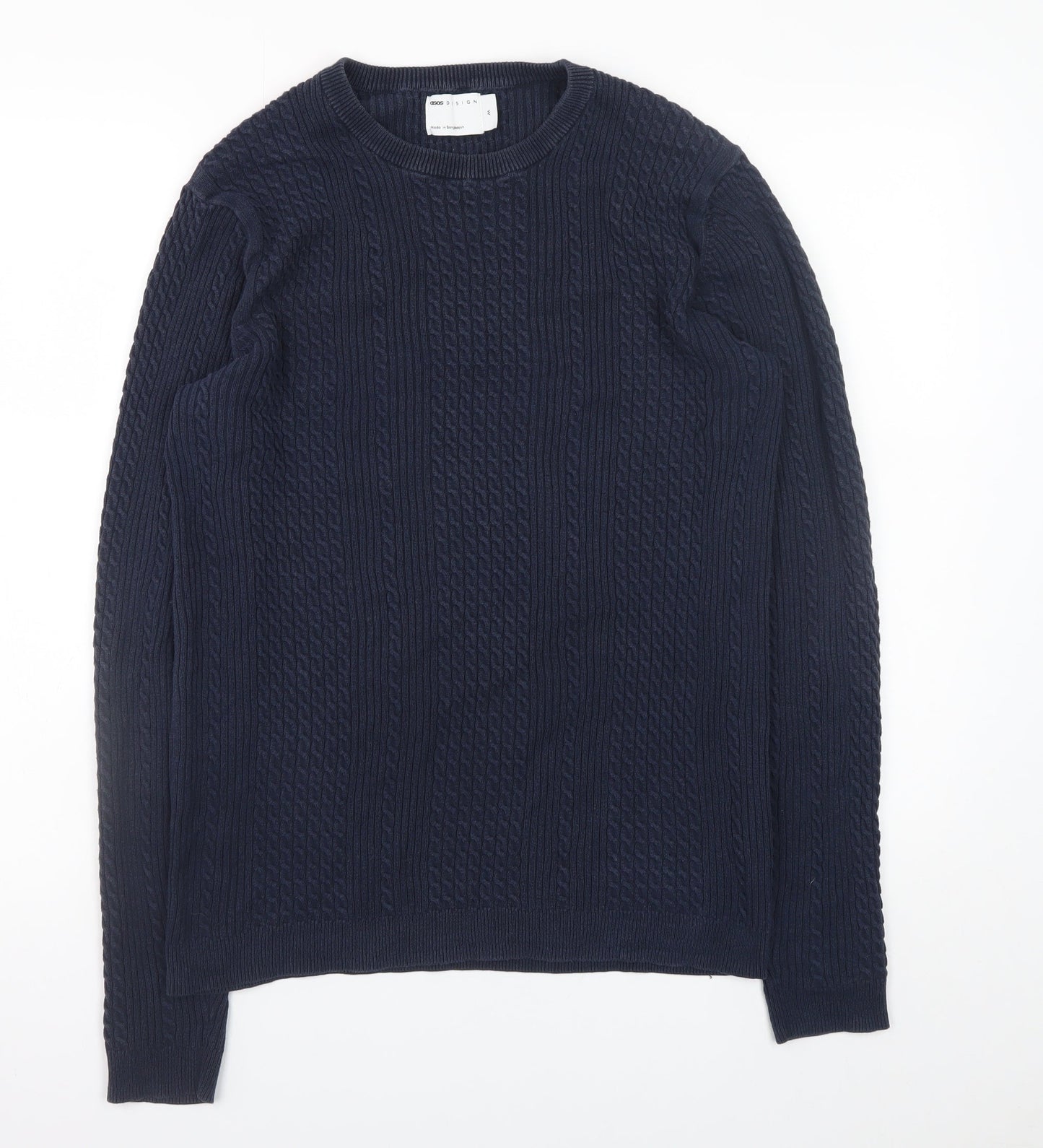 Mens UK Size M ASOS DESIGN Blue Pullover Jumper