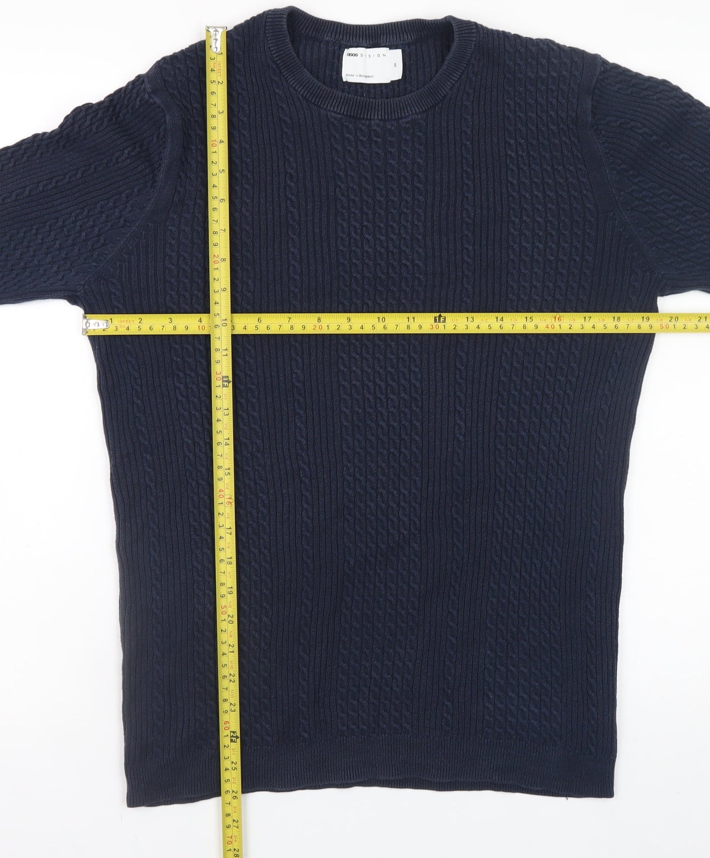 Mens UK Size M ASOS DESIGN Blue Pullover Jumper