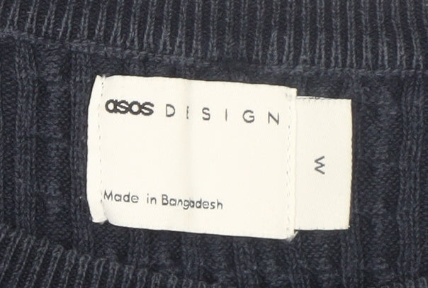 Mens UK Size M ASOS DESIGN Blue Pullover Jumper