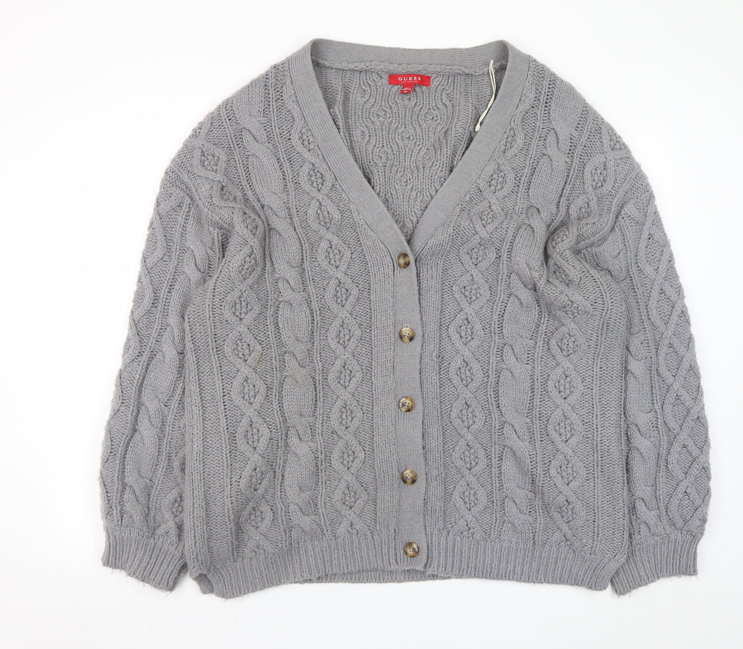 Womens UK Size 16 GUESS Grey Cardigan Jumper
