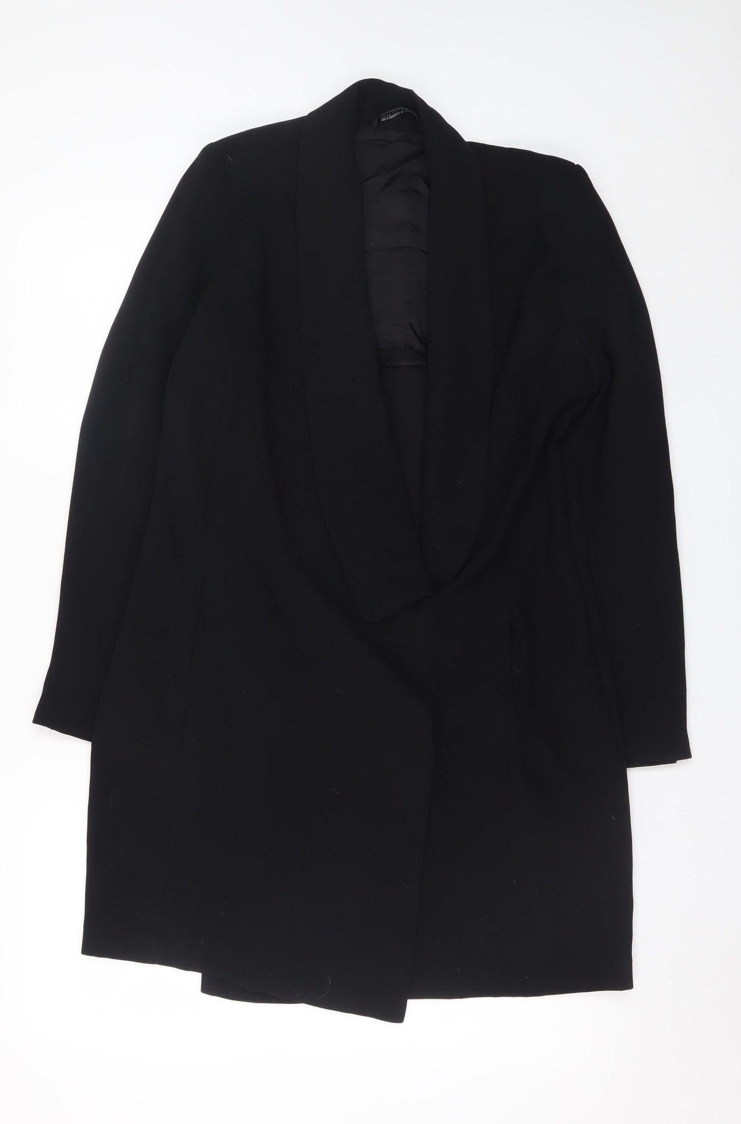 Womens UK Size 12 Zara Black Overcoat
