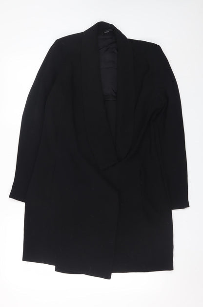 Womens UK Size 12 Zara Black Overcoat