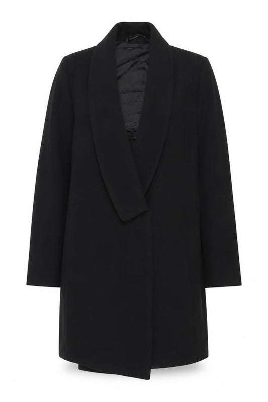 Womens UK Size 12 Zara Black Overcoat