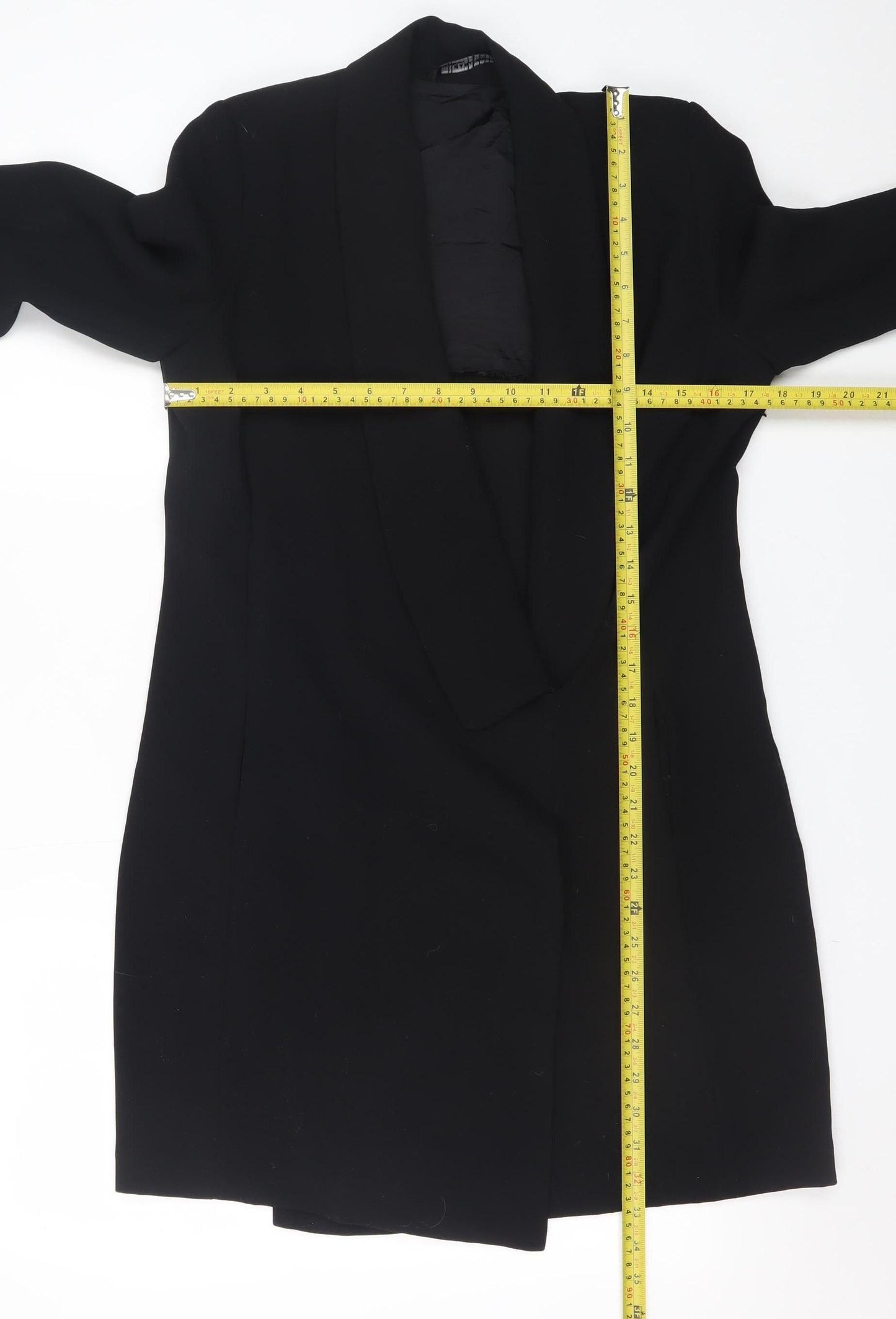 Womens UK Size 12 Zara Black Overcoat