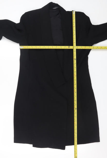 Womens UK Size 12 Zara Black Overcoat