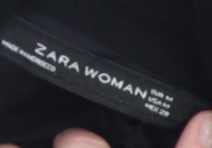 Womens UK Size 12 Zara Black Overcoat