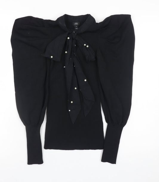 Womens UK Size 6 River Island Black Pullover Jumper