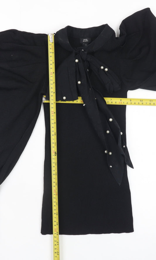 Womens UK Size 6 River Island Black Pullover Jumper